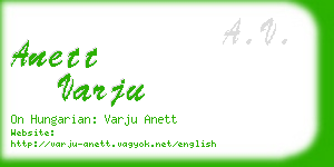 anett varju business card